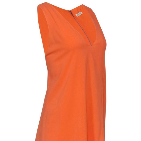 ALICE + OLIVIA Orange Silk Shift Dress with Cutouts - Picture 2 of 9